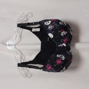 Torrid Lightly Lined Full Coverage Balconette Skull & Roses Bra 42G